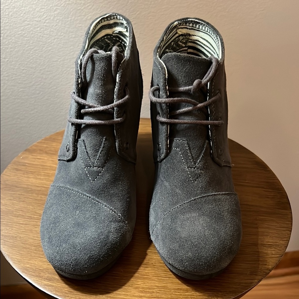 Gray Suede Ankle Boots